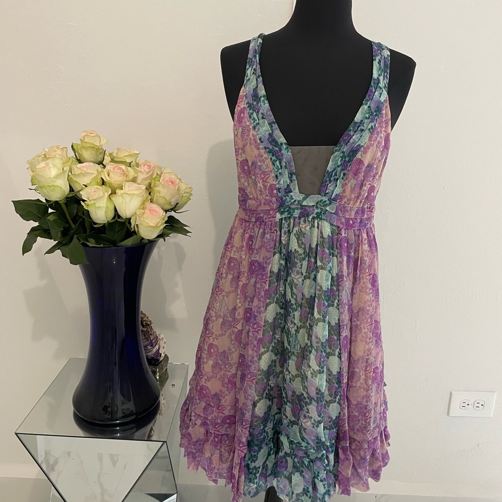 🦢 Roberto Cavalli vintage dress 100% silk